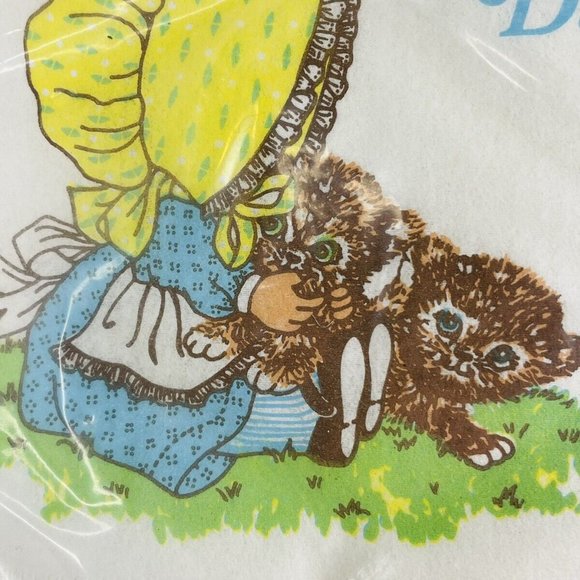 GRACELINE Luncheon Napkins Open 25 “Have A Happy Day” Girl With Kittens VINTAGE - Picture 2 of 9